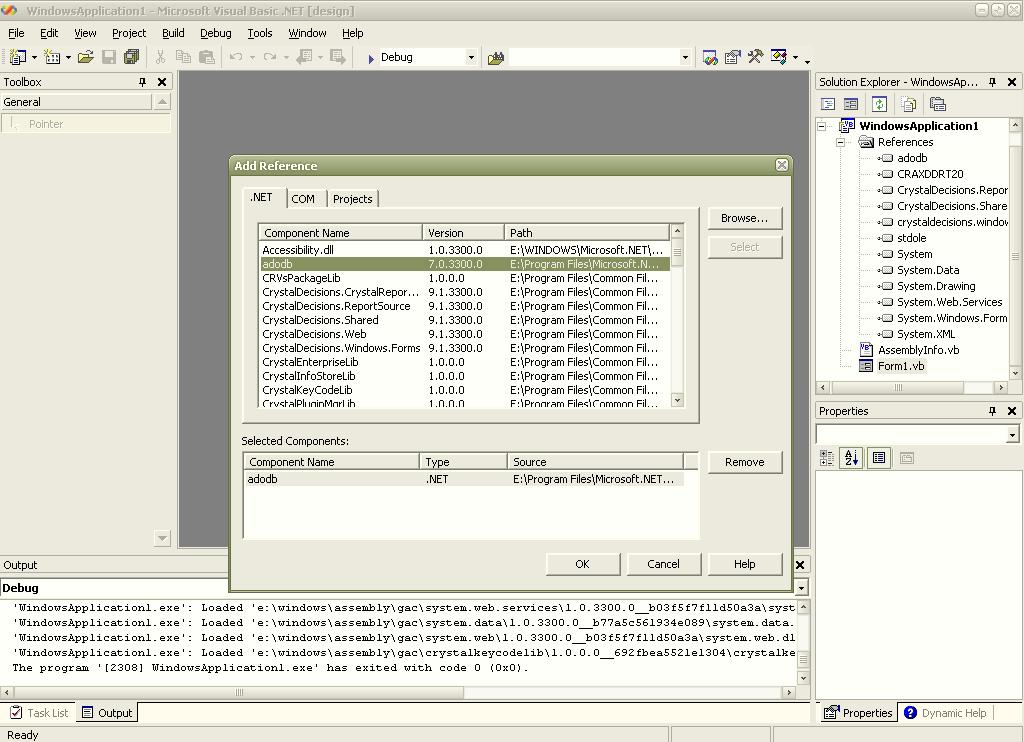 Adding a reference to ADODB